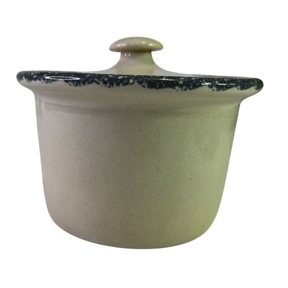 Home & Garden Party Rooster Crock 4” Small Canister Jar & Lid Handmade USA 2000 - Picture 6 of 13